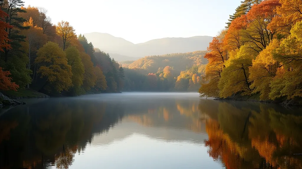 Rossmore Lake reflecting autumn trees